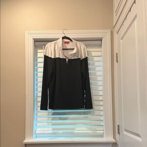Redvanly Black and White  Quarter Zip Performance Jacket XL